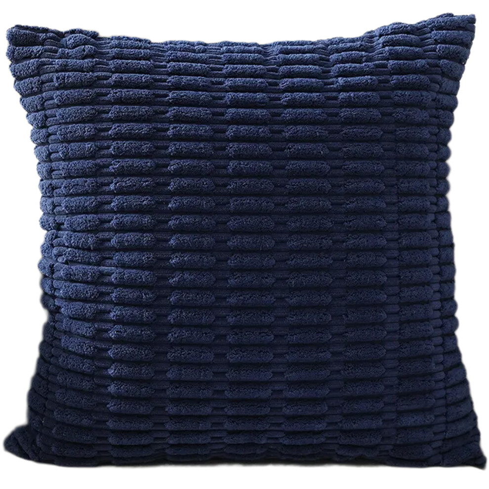 Elegant Corduroy Pillow Cover-Navy blue 45 45 pillowcase