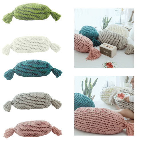 Chunkys Knitted Candy Shape Throw Pillows Soft-Dark Green 2