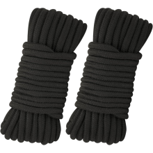 Weiches Baumwollseil, 8 mm dick, schwarzes Baumwollseil, 2er-Pack, 10 m Baumwollkordel