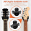 Väggfäste för gitarr, 5-pack vägghängare, 2-pack svart och rosenträ 5