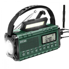 Notfall-Wetterradio, AM/FM/Handkurbel, solarbetrieben, 10000mAh-Handyladegerät, LCD-Display