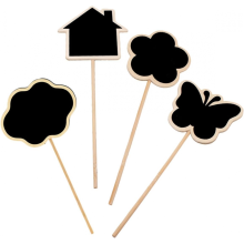 Neuestes Modell 2025: Mini-Pflanzenetiketten mit Kreidetafel-Design in 4 Ausführungen: Haus, Wolke, Blume