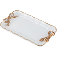 Europäisches Schleifen-Kuchenaufbewahrungstablett-Make-up-Organizer-Dessertteller-Quadratisches Dekortablett-Set