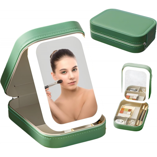 LED-Make-up-Organizer, Reise-Make-up-Koffer mit Griff, beleuchteter Kosmetikhalter 2