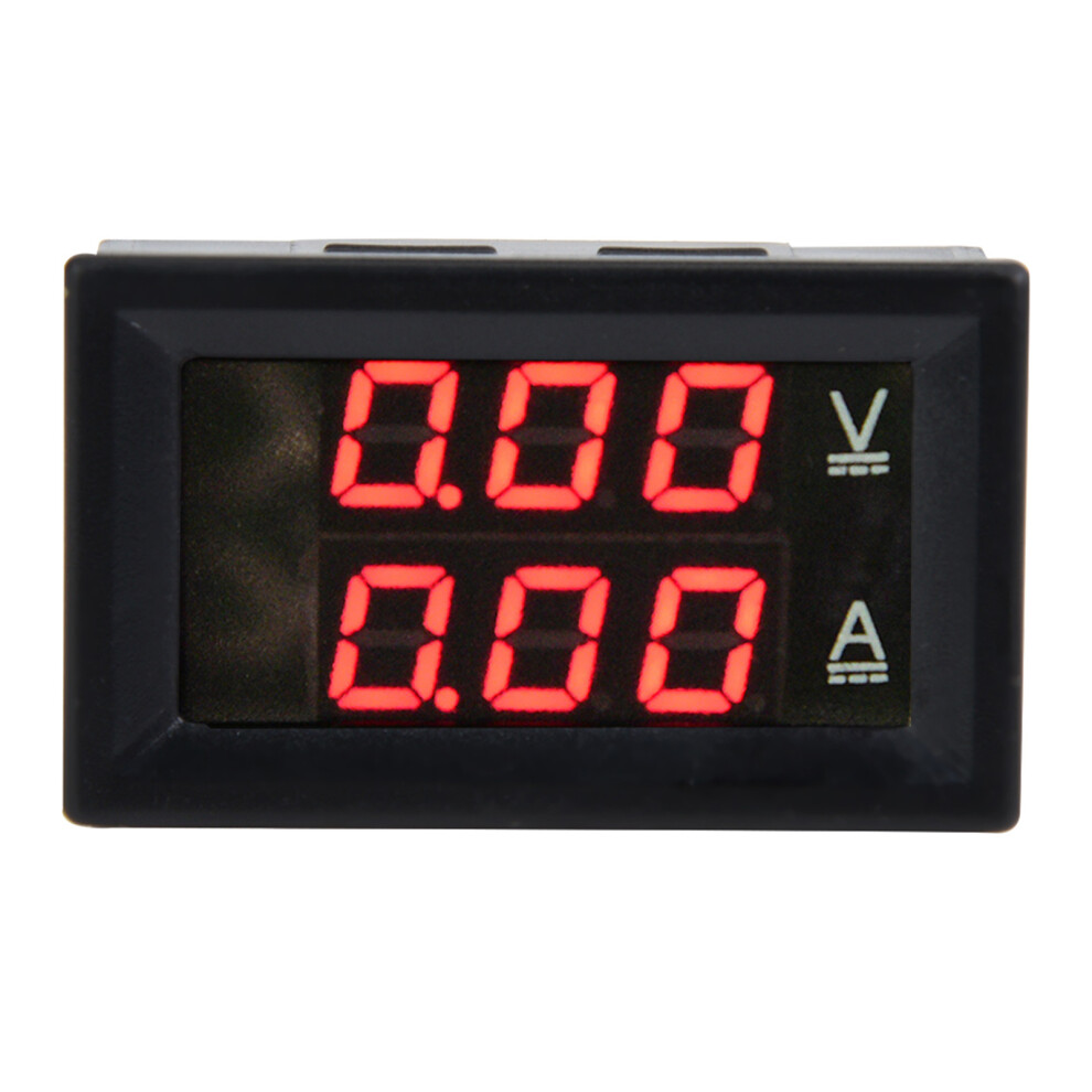 3-Digit Dc Volt/Amp Meter 0-100V 50A/10A Dual Panel Red & Red 7681364178913
