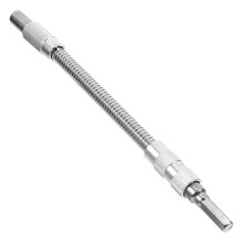 Flexible Electric Drill Extension Shaft Silver, Socket Bit Holder Adapter For Tight Spaces, Compatible With Drill Models