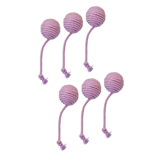 6PCS Sisal Balls Chewing Toy for Cats-single tail grape pu