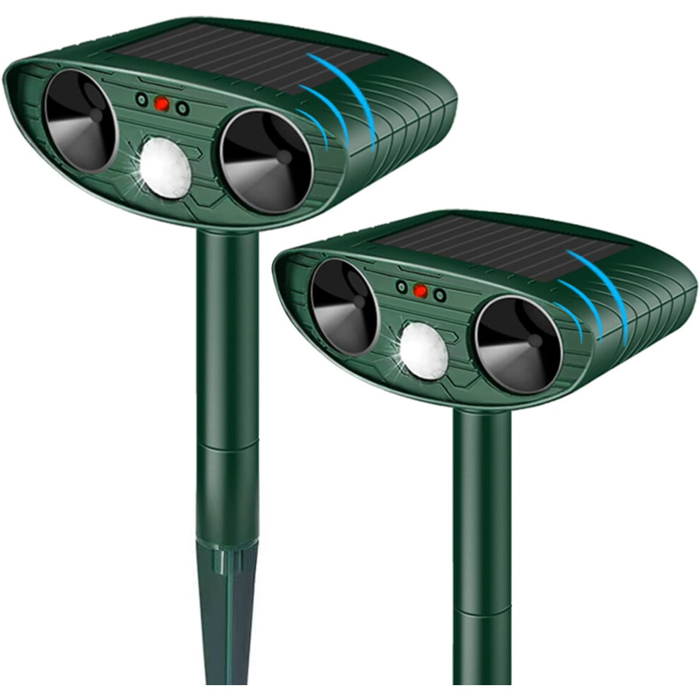 TIMESISO Ultrasonic Animal Repellent, Solar-Powered Motion Activated Cat Dog Deterrent for Outdoor Gardens & Yards (Waterproof)-image-OPC-PNBC592-NEW