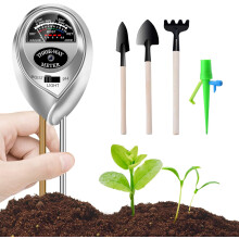 3 in 1 Soil pH Tester for Plant Care, No Battery Required Soil Moisture Meter with Light Intensity Test, Quick Read Dual Probes Testing Kit for Indoor