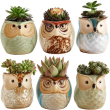 Vaso decorativo in ceramica a forma di gufo, elegante e attraente, multiuso, regalo perfetto per familiari e amici.