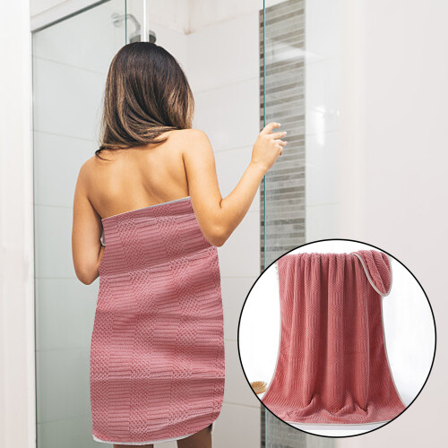 Serviette à main en velours-une serviette de bain violet corail 1