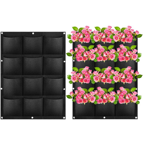 Borsa per fioriere da balcone in feltro da parete per vari spazi, materiale resistente e versatile riutilizzabile, atossico e resistente alla 2