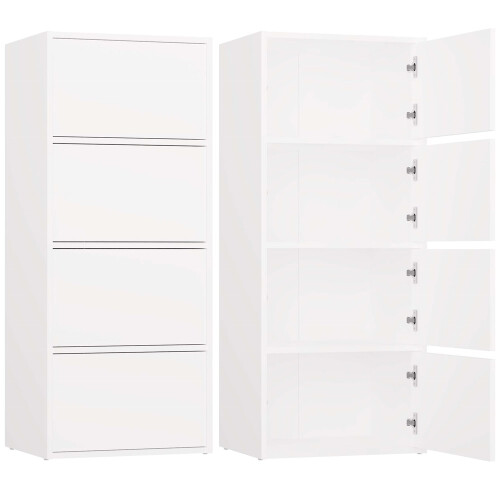 Commode ALMA WHITE 4 portes 4 étagères