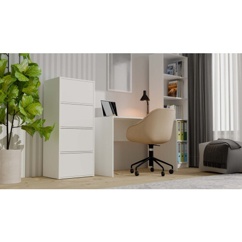 Commode ALMA WHITE 4 portes 4 étagères 2
