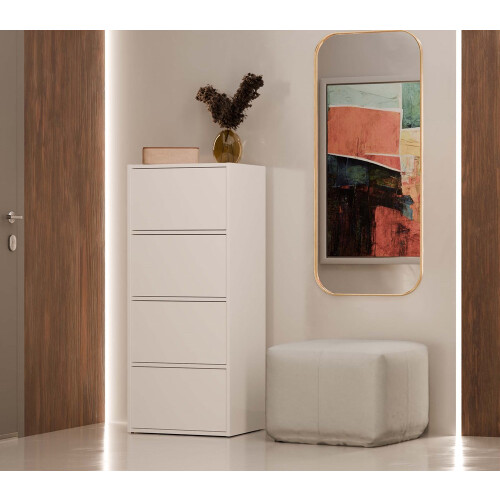 Commode ALMA WHITE 4 portes 4 étagères 1