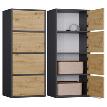 ALMA CHEST OF DRAWERS, ANTHRACITE/ARTISAN OAK