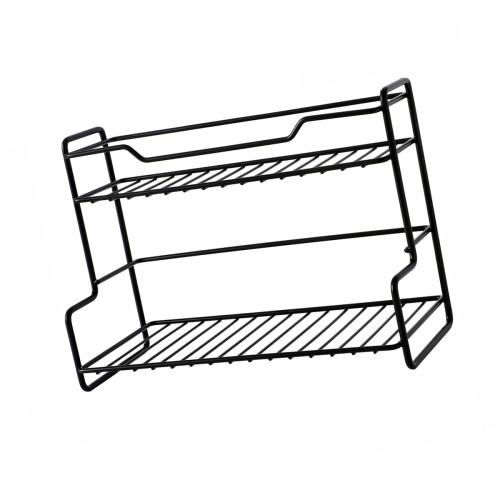 Bedroom Kitchen Desk Storage Shelf Durable-Matt black double la