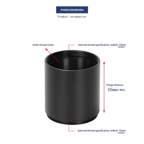 Heavy Duty 50mm Telescope Focuser Extender M48x0.75mm Thread 2