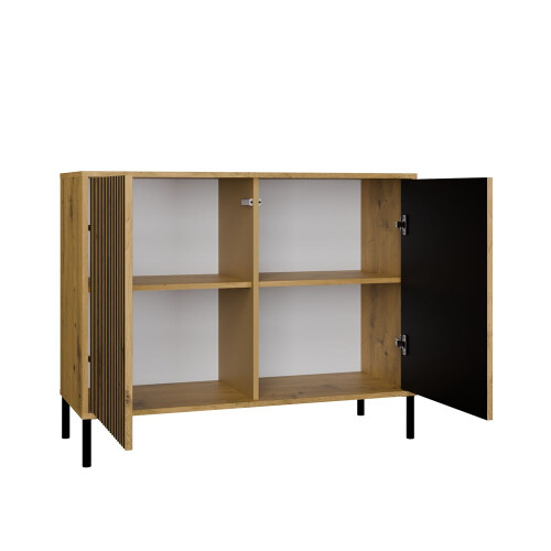 KAMARO 2D SLIM Commode, Artisan Eikenhout, Lattenfront 1