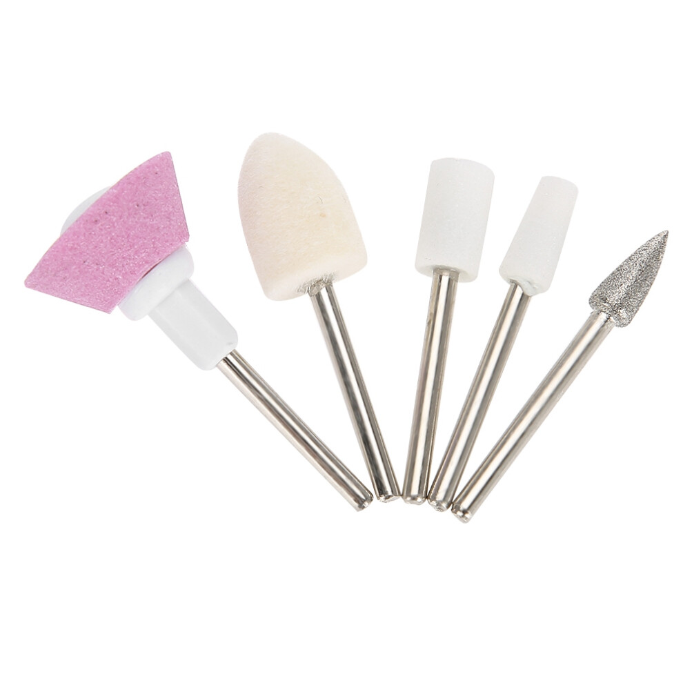 5pcs Ceramic Metal Nail Drill Bits Set for Manicure Pedicure, 3.5cm