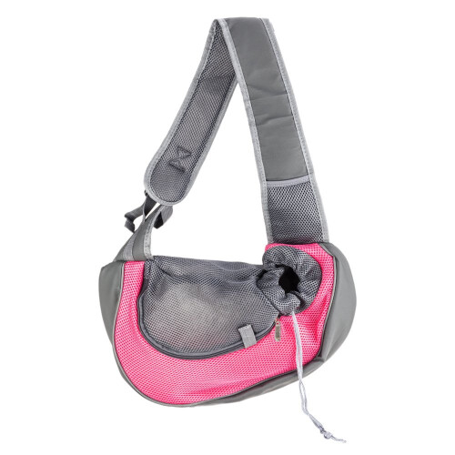 (Pink, L) Small Breathable Mesh Pet Carrier Shoulder Bag with Adjustable Strap 1