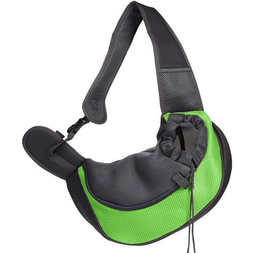 (Green, S) Small Breathable Mesh Pet Carrier Shoulder Bag with Adjustable Strap 1
