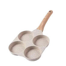 Egg Pan Omelette 4Cup Nonstick Granite Skillet for Pancake White Induction & Gas Stove Compatible 1Piece