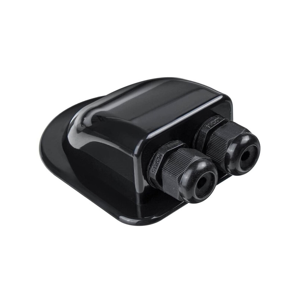 Double Wire Entry Gland Box For Solar Panel Roof Cable Rv Motorhome Yacht Car Accessories Double Hole White/Black 9323874218632