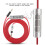 Replacement Earphone Cable for Momentum, 152cm, Red for iPhone & Android 10