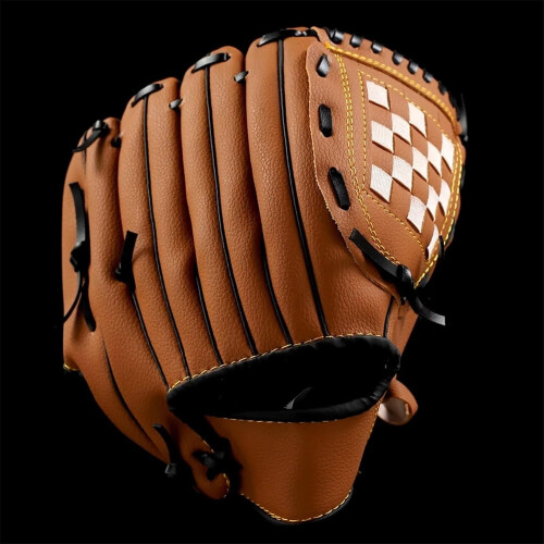Softball Training Gloves LeftHanded For Adults  Adjustable, Comfortable, 11.5Inch Brown/Black 2