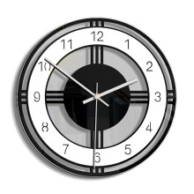 Horloge murale analogique moderne en métal, fonctionnant sur piles, objet de décoration facile à installer, mouvement silencieux pour des espaces