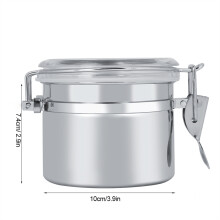 Stainless Steel Milk Powder &amp; Sugar Storage Jar 10*7.4cm Coffee Tea Container