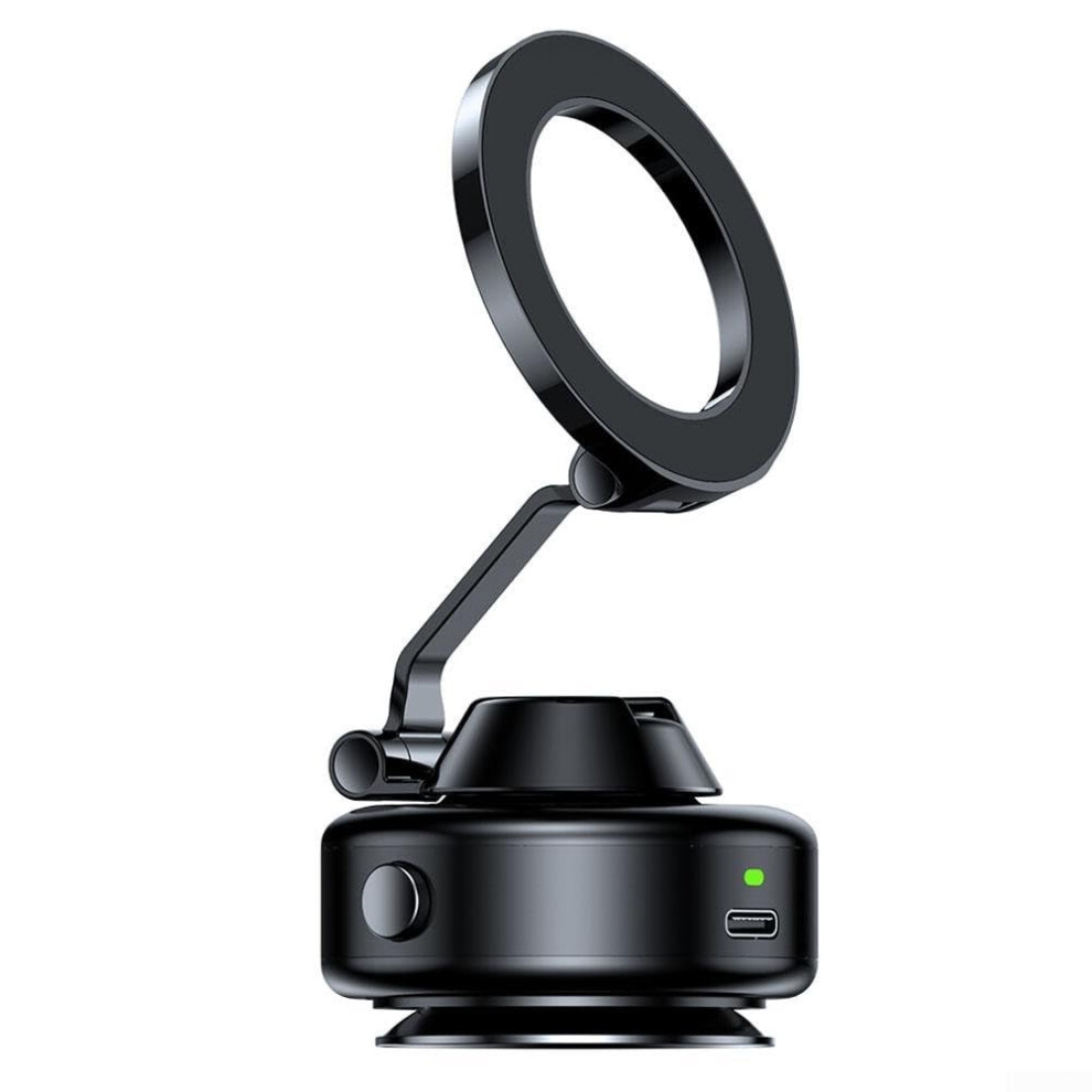 Car Phone Holder Zinc Alloy And 360 Degree Rotation Doublesided Vacuum Suction For Smartphones And Cars Black/Silver 9067246074999