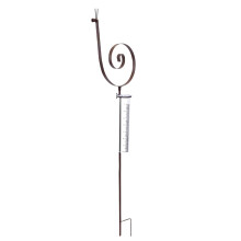 Rain Gauge Readable Scale 35 In 89 Cm Outdoor Decorative Yard Art Snail Design Black Scale Iron With Plastic Tube