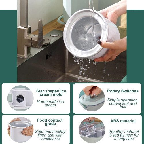 Ice Cream Maker Automatic Soft Serve Machine For Home Use DIY Fruit Dessert Maker, Compact Icecream Appliance 2