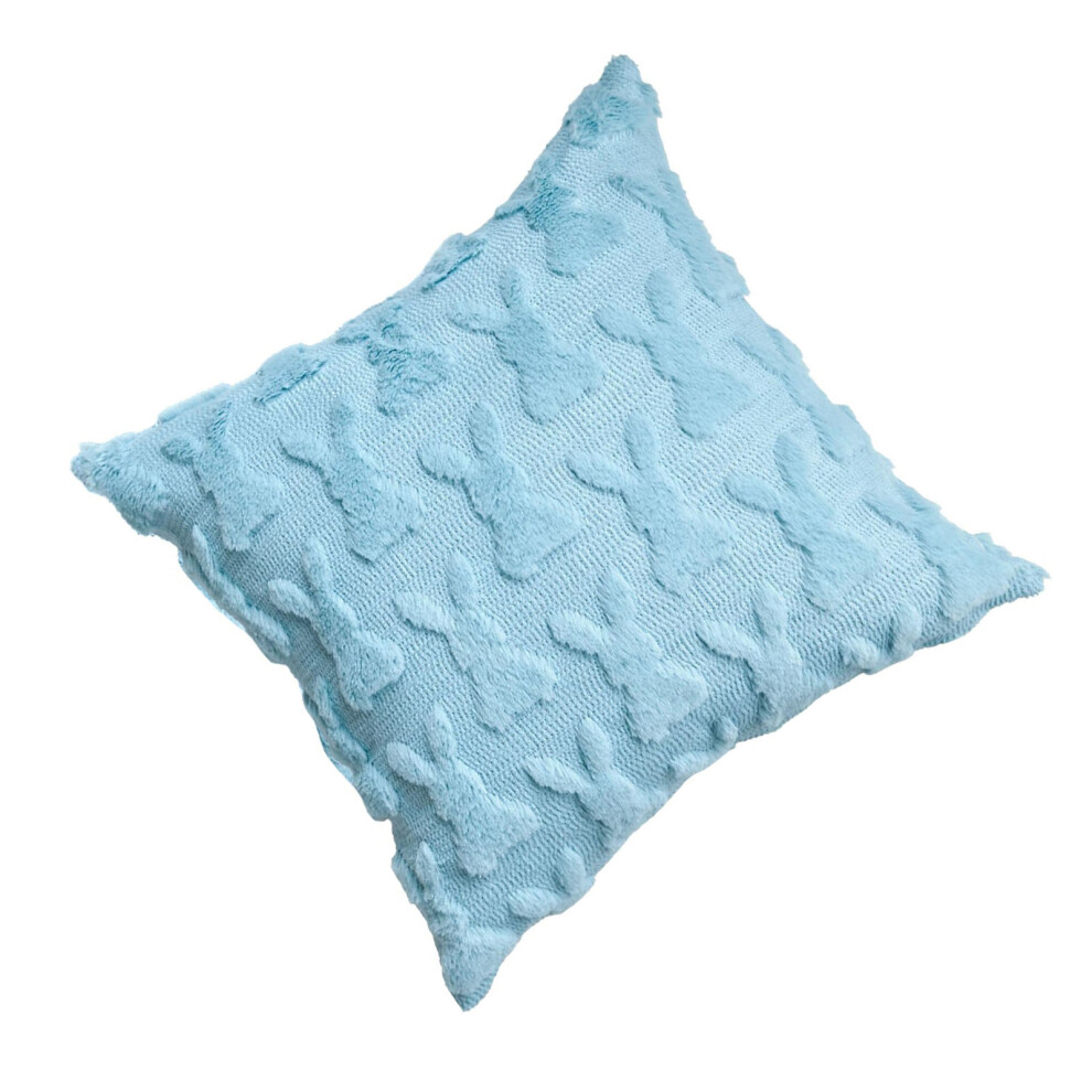 Easter Theme Throw Pillow Cover Faux Furry-450*450Mm Blue