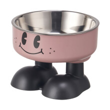 Stylish Elevated Pet Bowl with Cartoon Pattern To-Milk pink