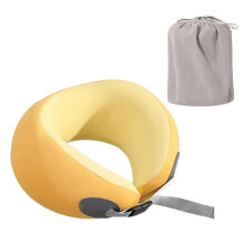 Travel Neck Pillow Memory Foam Airplanes-Yellow storage bag