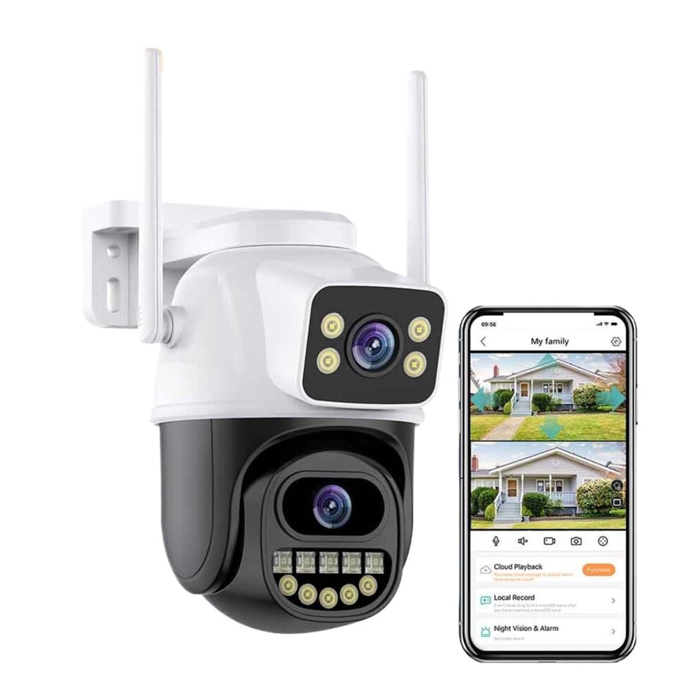 Security Cameras Wireless Outdoor 4K 8Mp Ptz Dual Lens Ip Camera Auto Tracking 4Mp Hd 128Gb Cctv 9067246075088