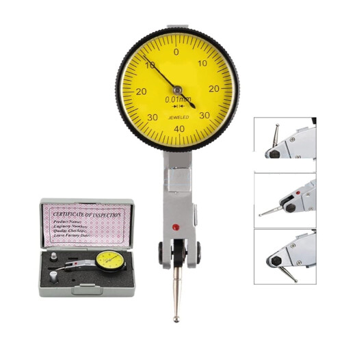 Dial Indicator 00.8mm Range 0.01mm Resolution Level Gauge Scale Dovetail Rails X 2