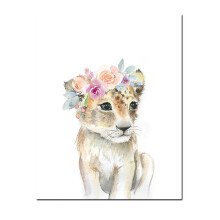 Conjunto de 4 telas decorativas com elefantes em tons suaves para decoração de quarto infantil. Tinta resistente ao desbotamento, estilo