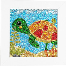 Kit de peinture diamant facile Ă utiliser pour enfants, plusieurs styles avec cadre en bois - Petite Tortue, encourage l'association des couleurs et