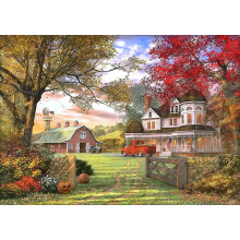 Pintura de Diamante 5D em Tamanho Real, Melhor Qualidade, Garantida para Preservação a Longo Prazo, Cena Campestre de Outono (40x30cm)
