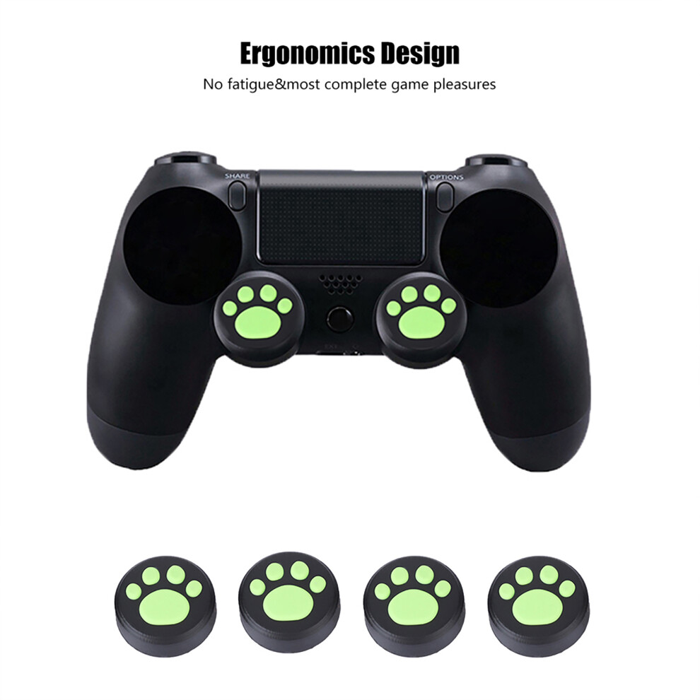 4 Pcs Silicone Thumb Grips For Ps3/Ps4/Switch Pro, Durable & Non-Slip Green 5081364191622
