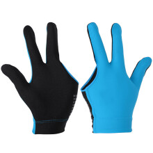 Unisex Snooker Billard Queue-Handschuh offen Finger, Blau, 20cm