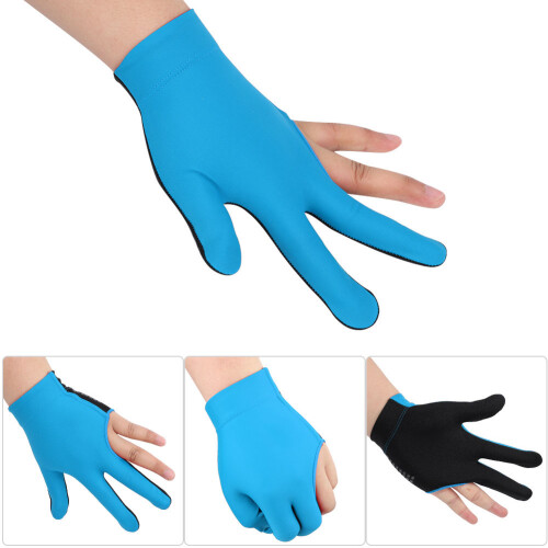 Unisex Snooker Billard Queue-Handschuh offen Finger, Blau, 20cm 2