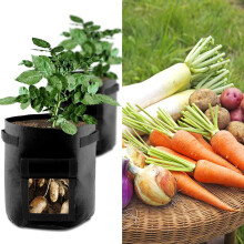 Groentekweekzakken met handvatten, plantenpotten van ademende stof met Air Prune-technologie, duurzame materialen voor optimale wortelontwikkeling.