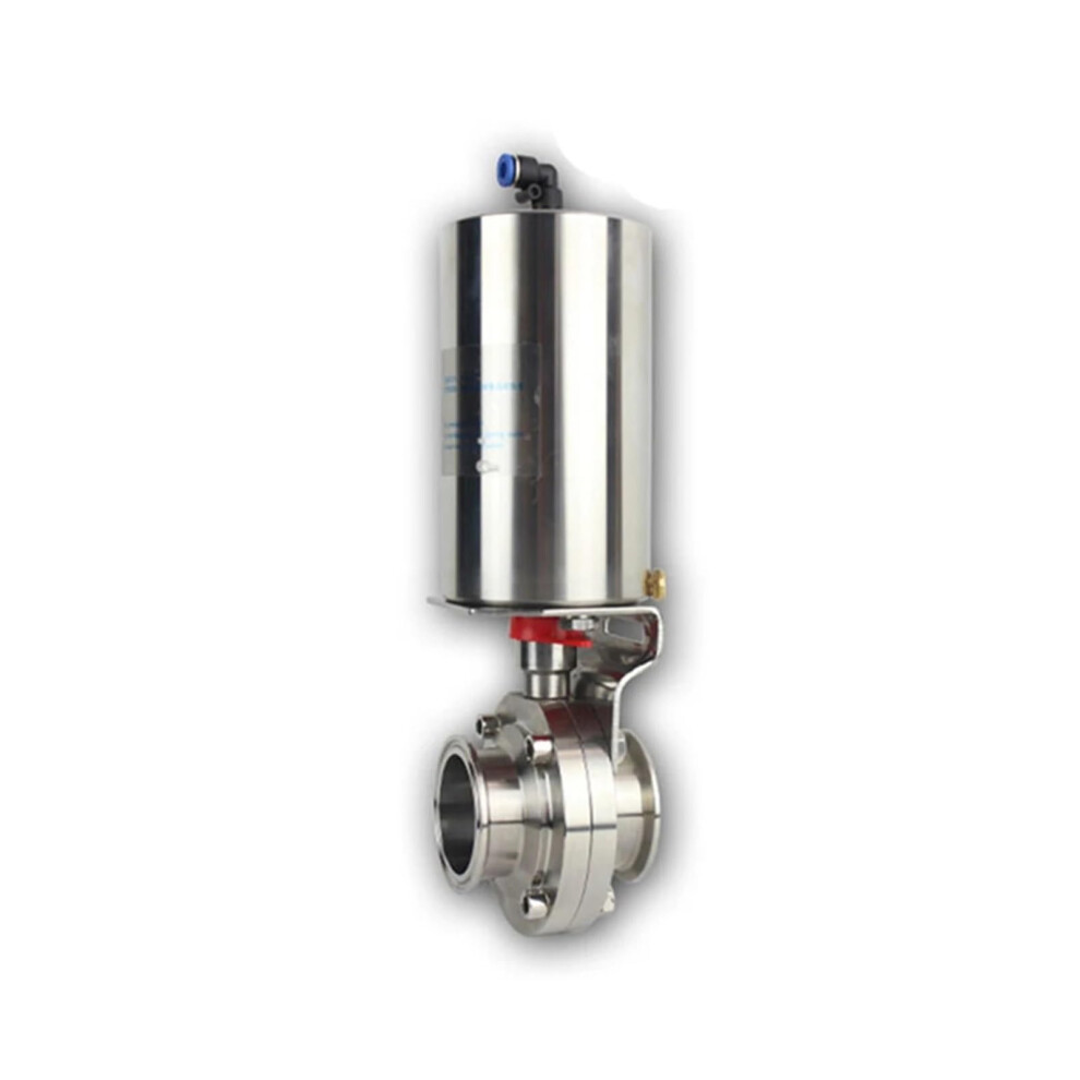 Pneumatic Butterfly Valve 2Inch Stainless Steel 316 Tri Clamp 64Mm Od Single Acting Actuator 9105992437207