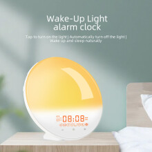 Sveglia con simulazione dell'alba per camera da letto, doppia sveglia con simulazione del tramonto, luce notturna a 7 colori con luminosità