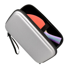 Table Tennis Paddle Bag Waterproof Hard Case Portable Lightweight Rackets Bag Square Zippers Silver